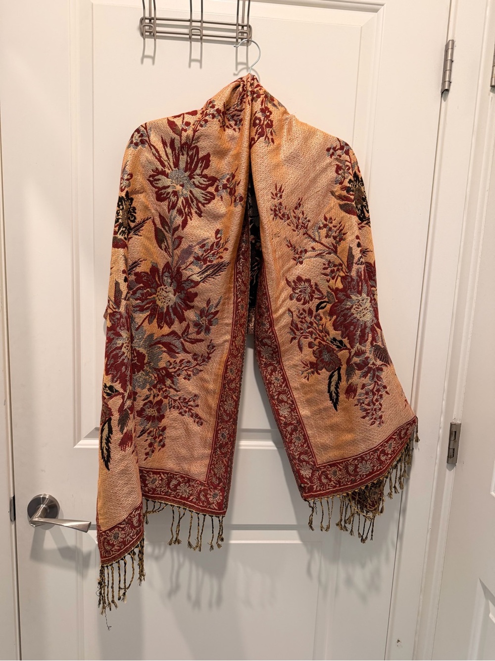 Pashmina Reversible Floral
Fringe Shawl Scarf Gold and Brown
